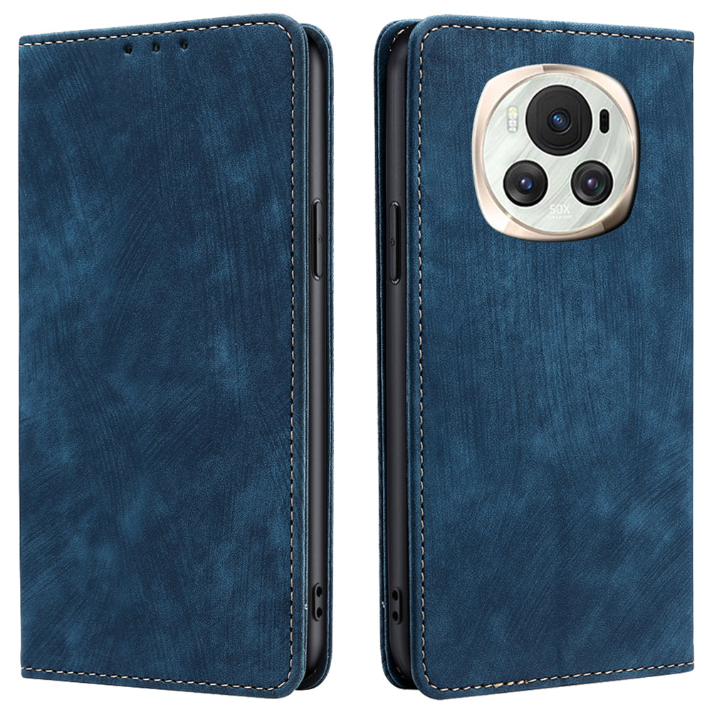 For Honor Magic6 5G Phone Case RFID Blocking Card Holder Leather Folio Flip Cover