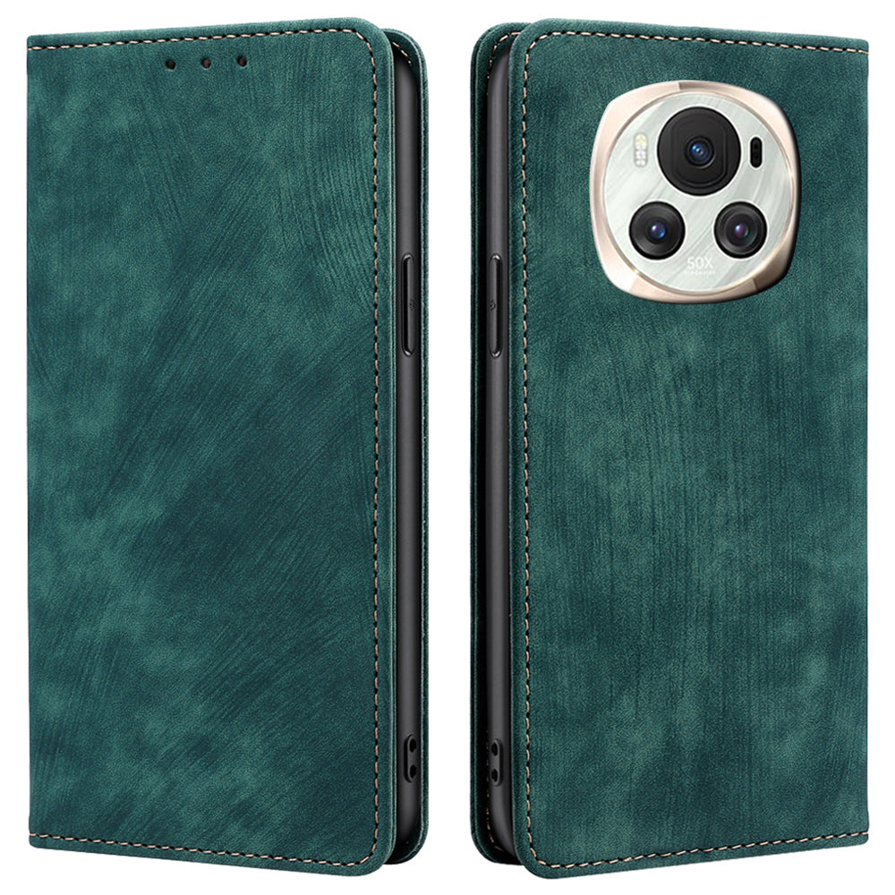 For Honor Magic6 5G Phone Case RFID Blocking Card Holder Leather Folio Flip Cover