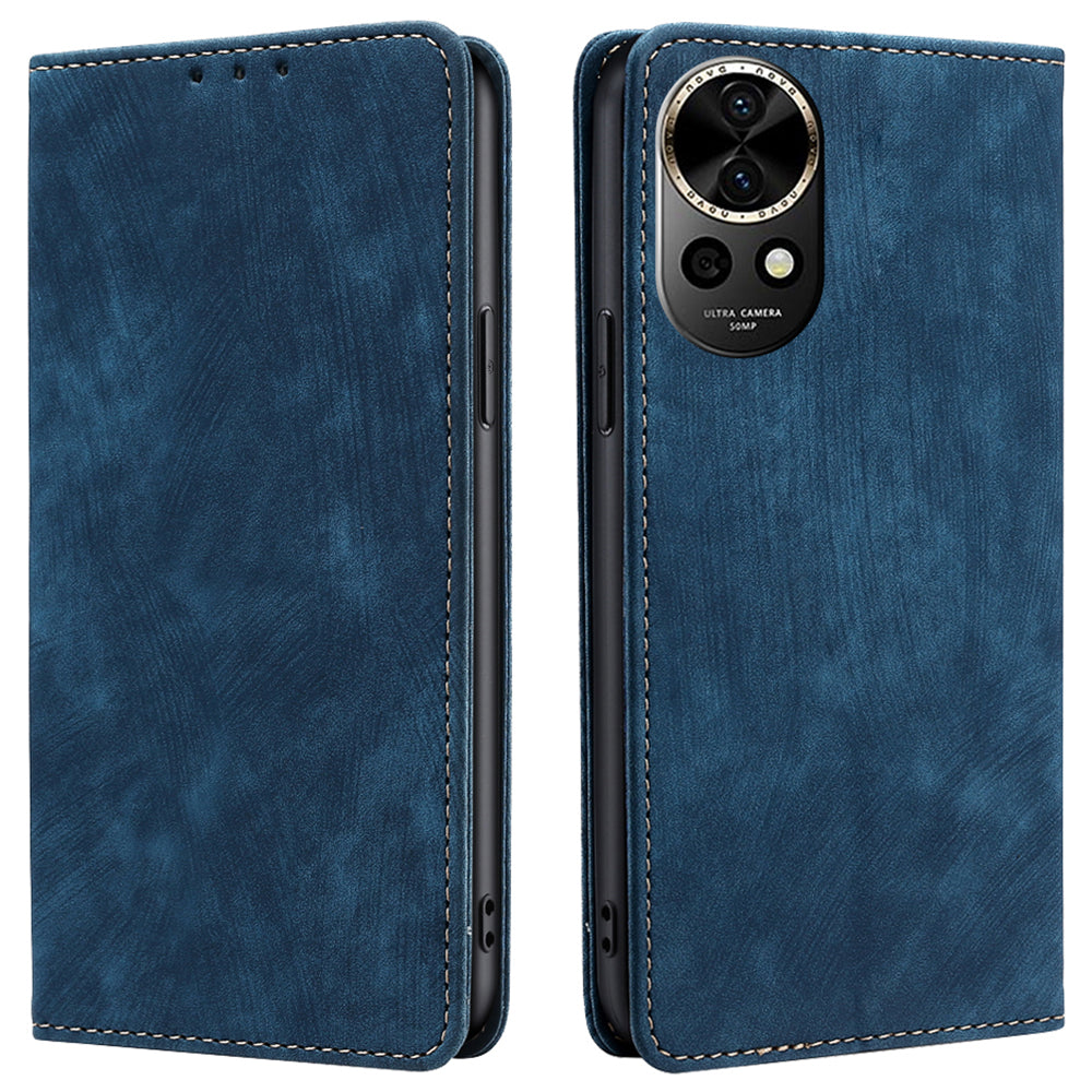 For Huawei nova 12 5G RFID Blocking Wallet Case PU Leather Card Slots Mobile Phone Cover