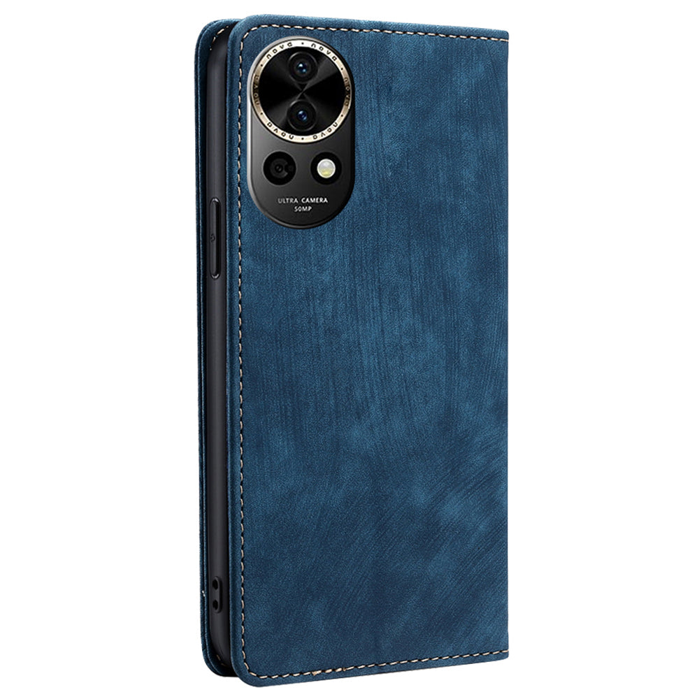 For Huawei nova 12 5G RFID Blocking Wallet Case PU Leather Card Slots Mobile Phone Cover