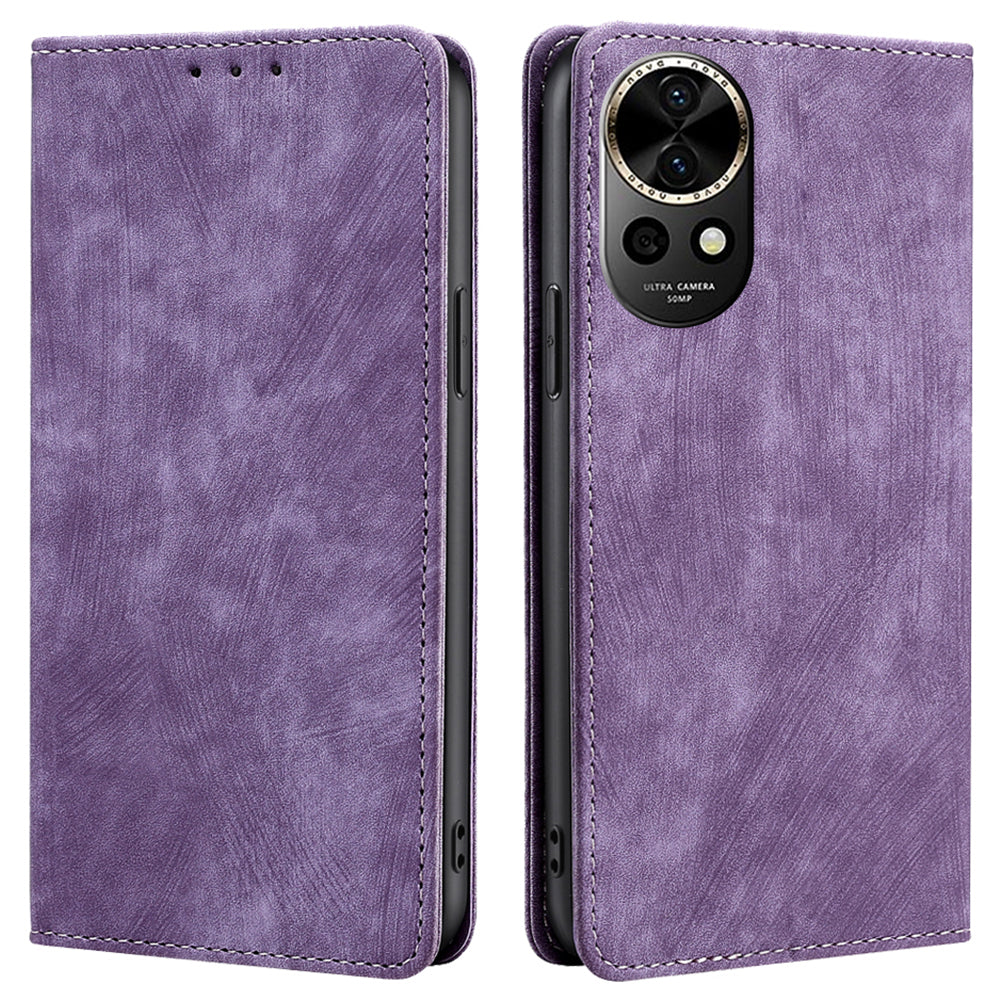 For Huawei nova 12 5G RFID Blocking Wallet Case PU Leather Card Slots Mobile Phone Cover