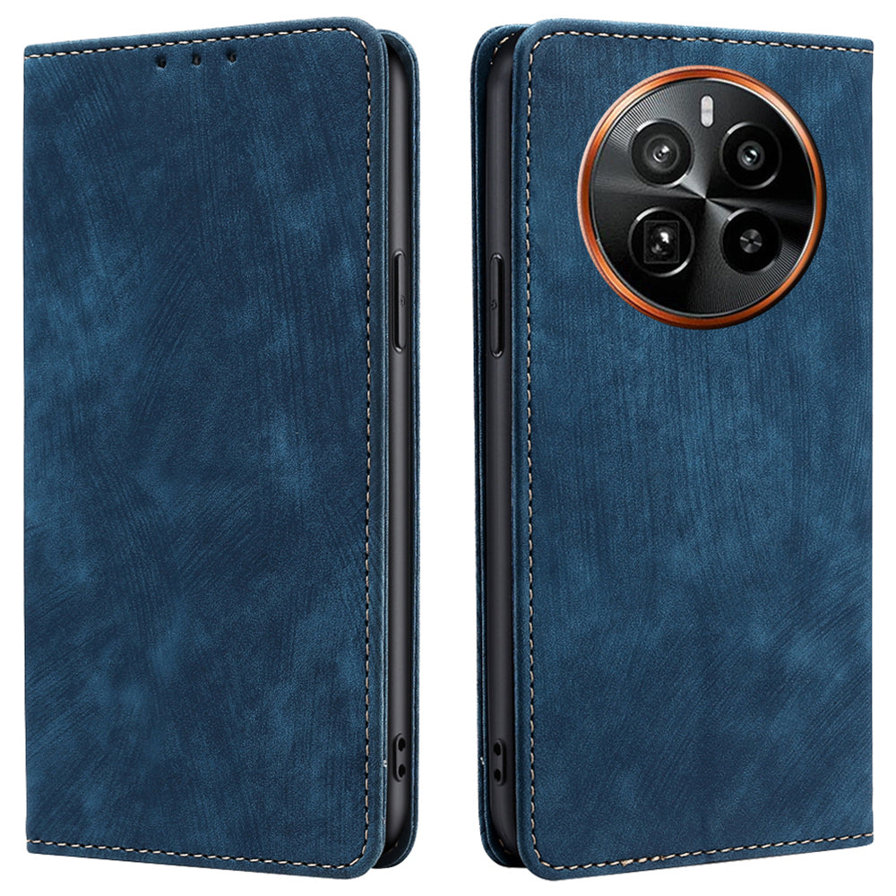 For Realme GT5 Pro 5G RFID Blocking Wallet Mobile Phone Case PU Leather Cover