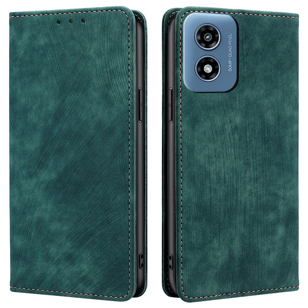 For Motorola Moto G Play (2024) 4G Case RFID Blocking Card Holder Folio Flip Phone Cover
