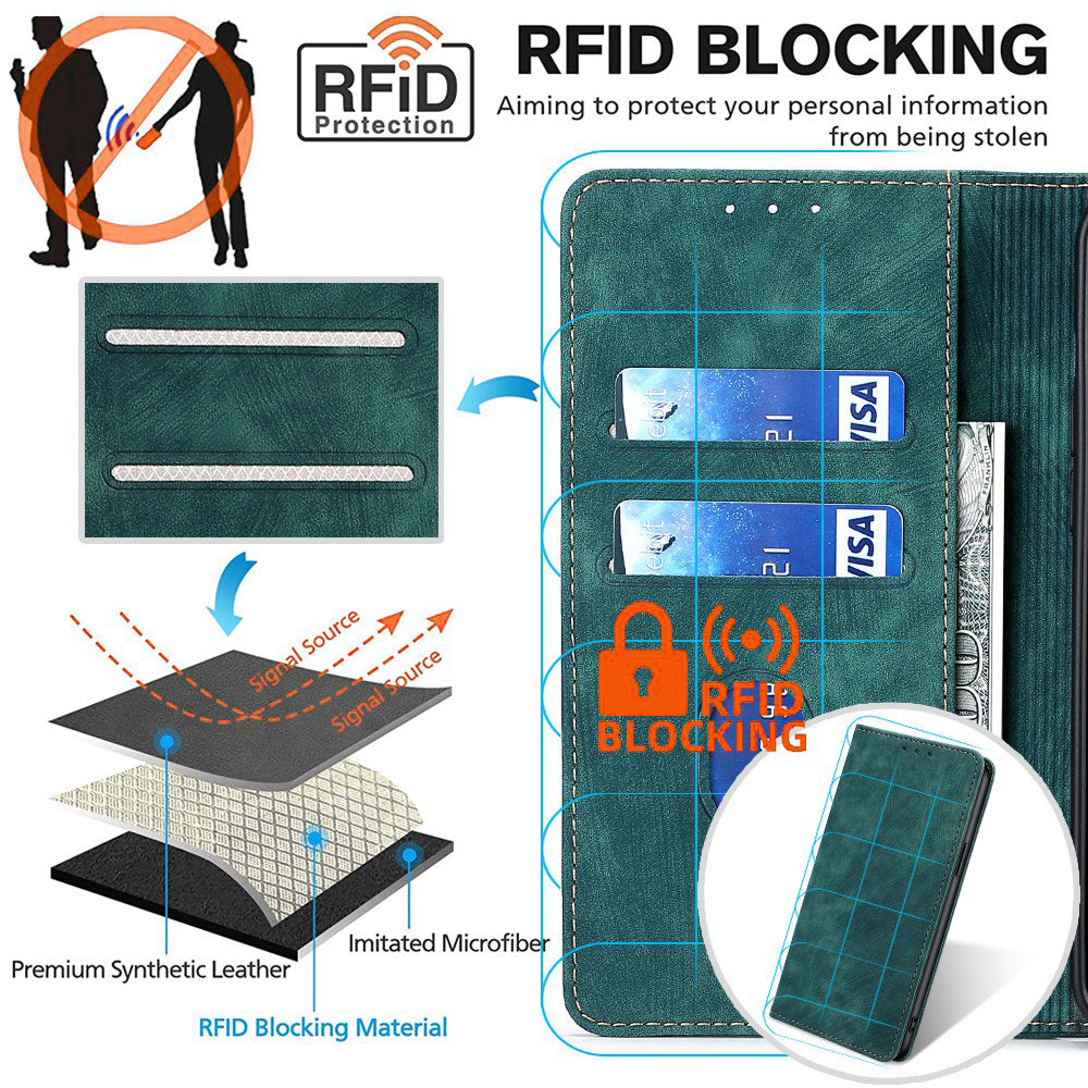 For Motorola Moto G Play (2024) 4G Case RFID Blocking Card Holder Folio Flip Phone Cover