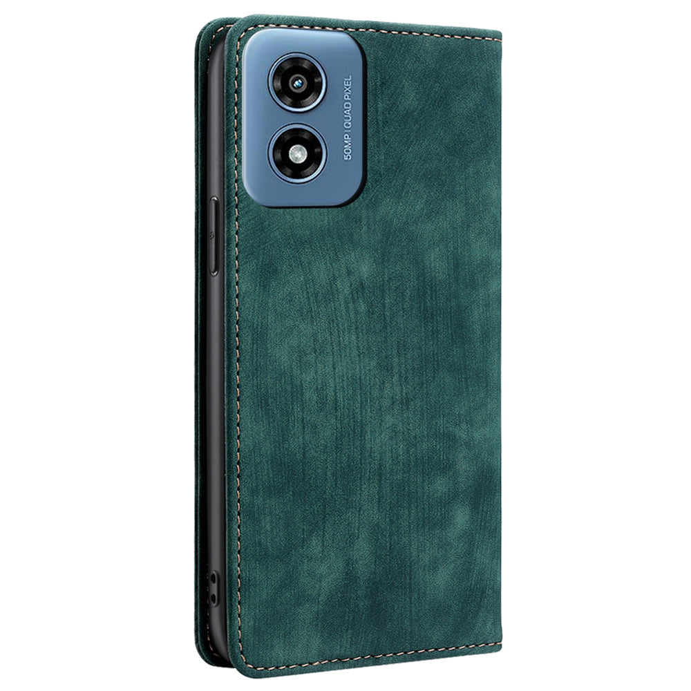 For Motorola Moto G Play (2024) 4G Case RFID Blocking Card Holder Folio Flip Phone Cover