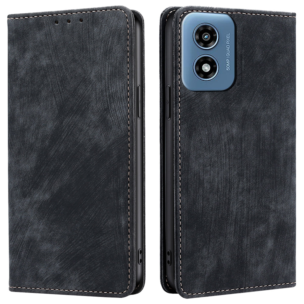 For Motorola Moto G Play (2024) 4G Case RFID Blocking Card Holder Folio Flip Phone Cover
