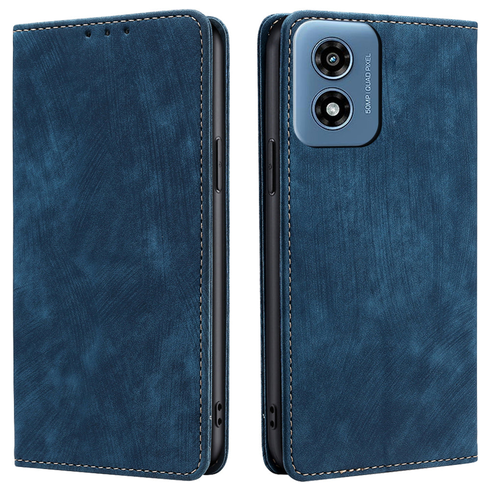 For Motorola Moto G Play (2024) 4G Case RFID Blocking Card Holder Folio Flip Phone Cover