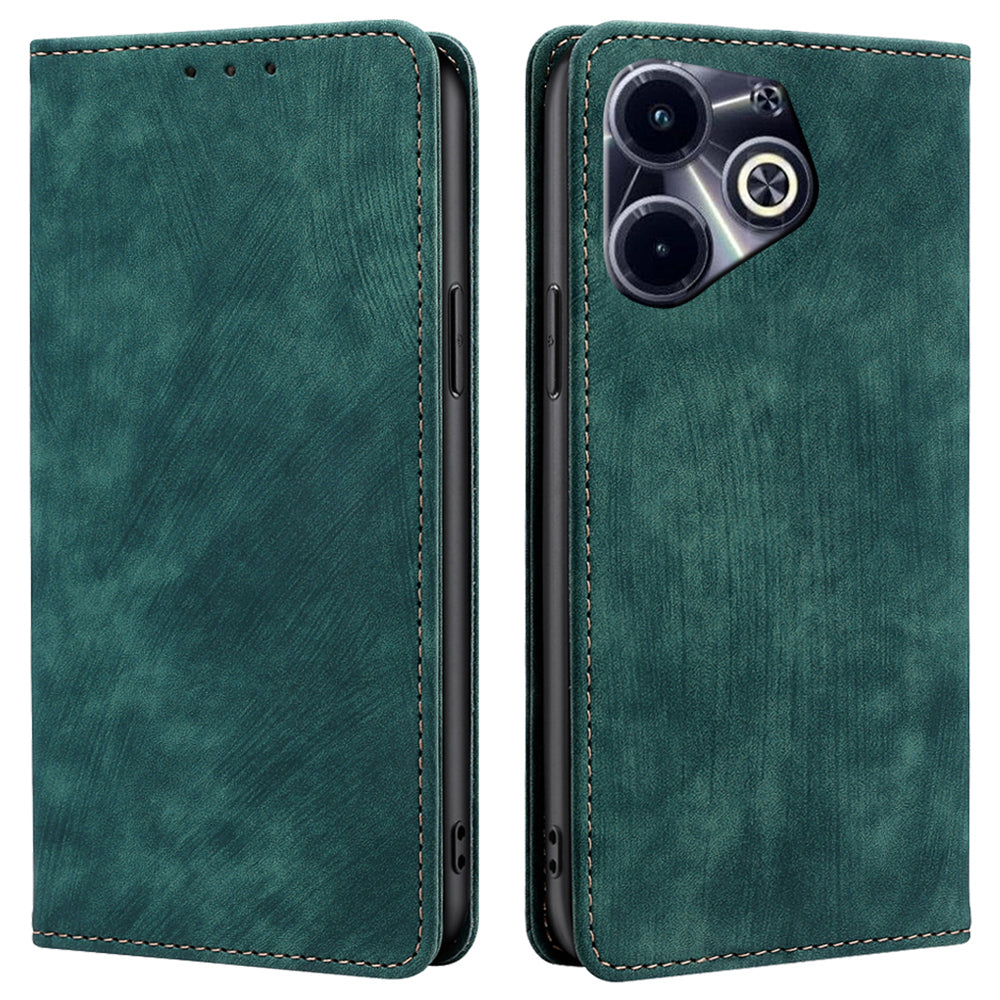 For Transsion Infinix Hot 40i Magnetic Case RFID Blocking Card Holder Phone Cover