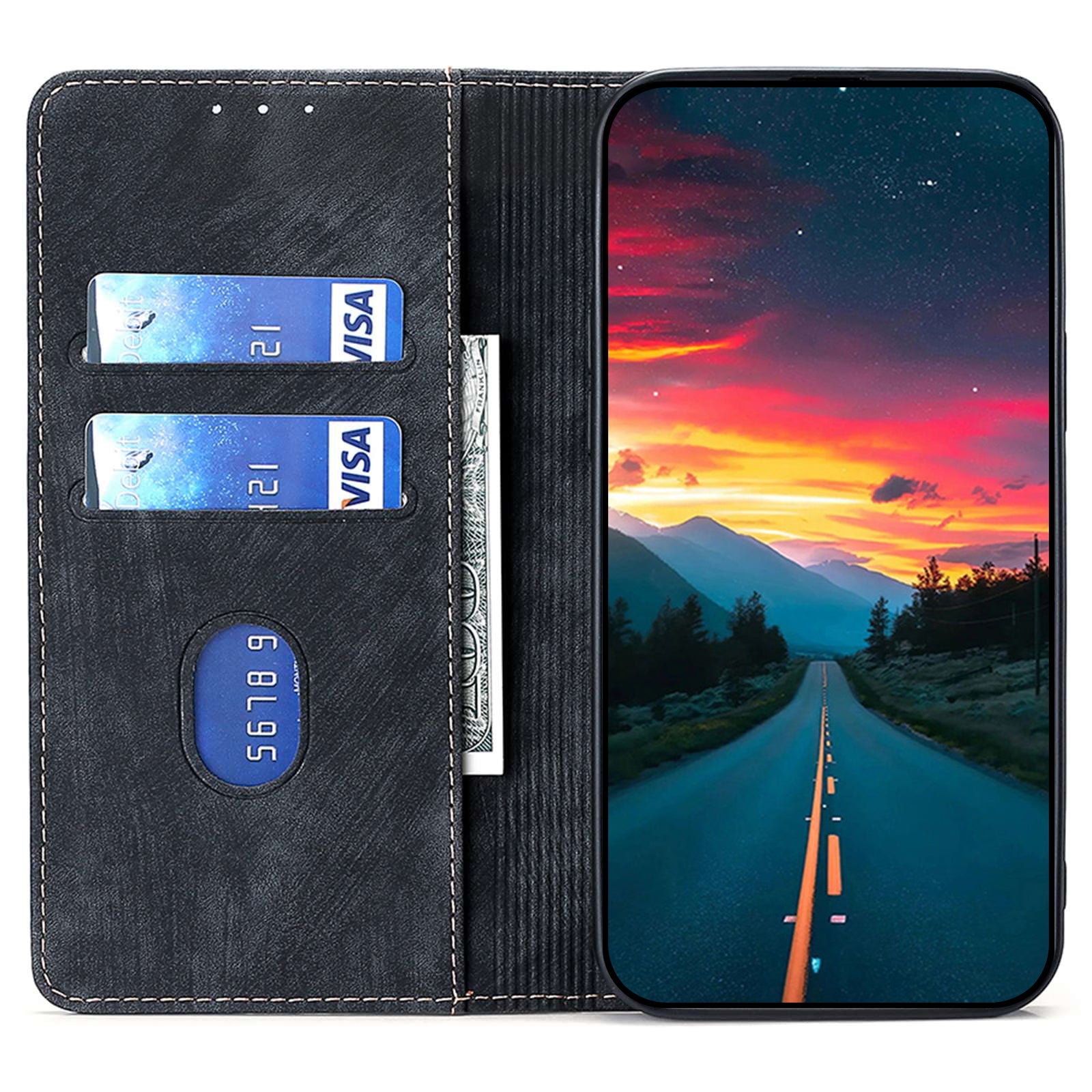 For Oppo Find X7 5G Case RFID Blocking PU Leather Flip Cell Phone Cover