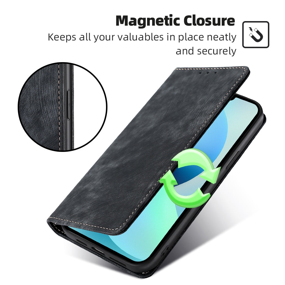 For Oppo Find X7 5G Case RFID Blocking PU Leather Flip Cell Phone Cover