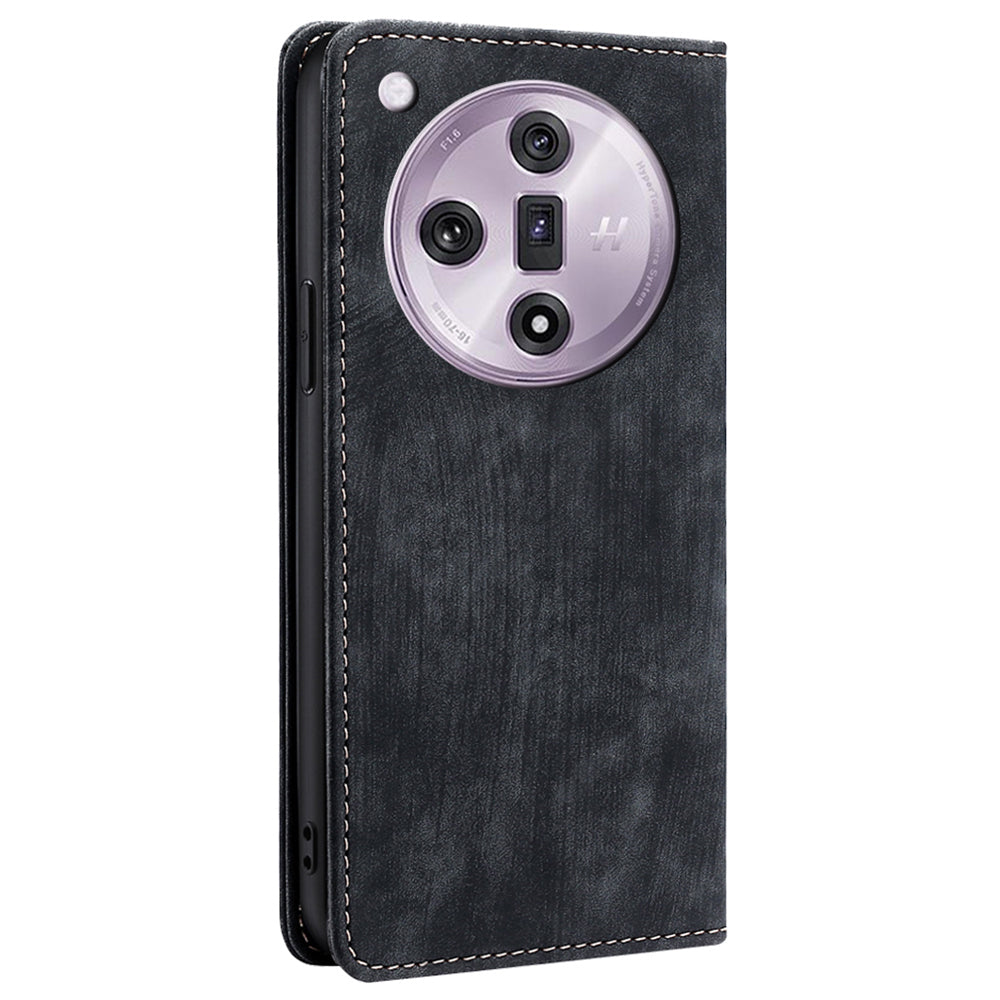 For Oppo Find X7 5G Case RFID Blocking PU Leather Flip Cell Phone Cover