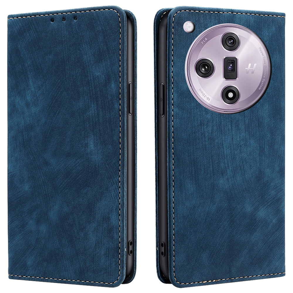 For Oppo Find X7 5G Case RFID Blocking PU Leather Flip Cell Phone Cover