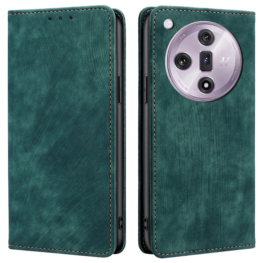 For Oppo Find X7 5G Case RFID Blocking PU Leather Flip Cell Phone Cover