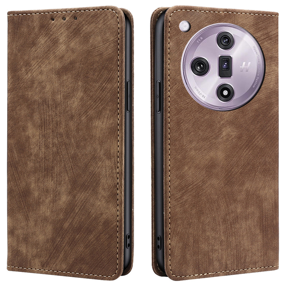 For Oppo Find X7 5G Case RFID Blocking PU Leather Flip Cell Phone Cover