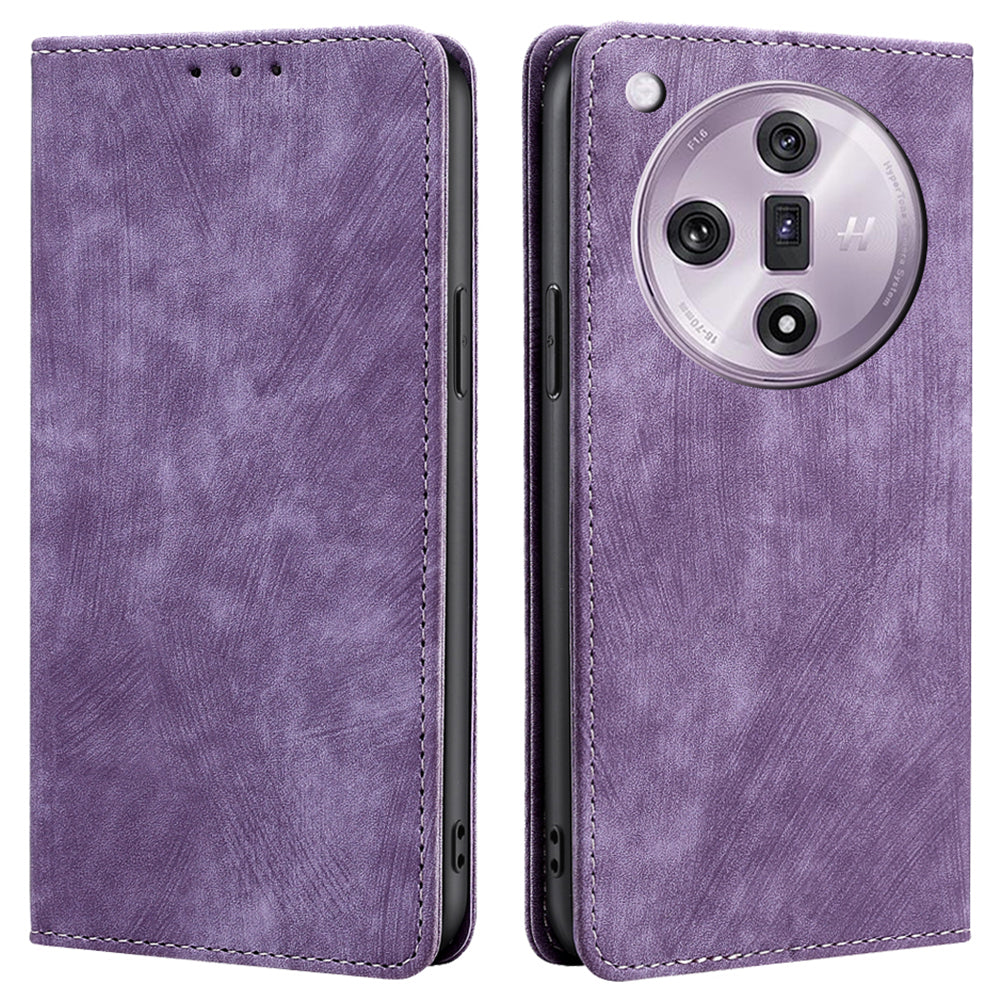 For Oppo Find X7 5G Case RFID Blocking PU Leather Flip Cell Phone Cover