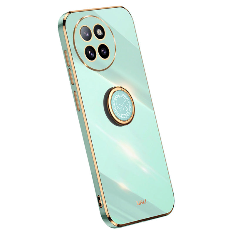 XINLI For Xiaomi Civi 4 Pro 5G Phone Cover Electroplating Frame Ring Kickstand Anti-drop TPU Case