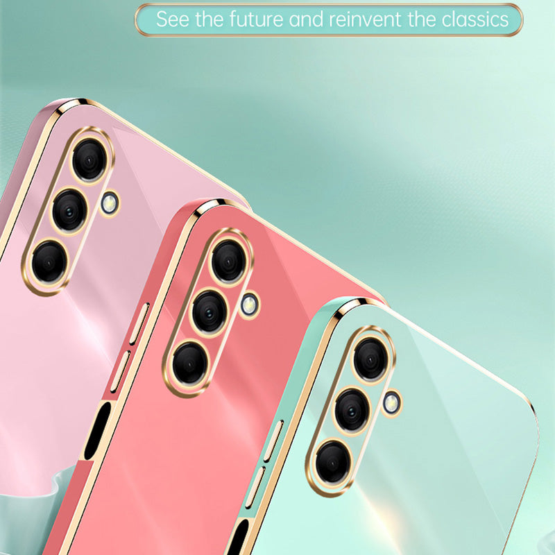 XINLI For Samsung Galaxy M15 5G / F15 5G Case Electroplating Soft TPU Kickstand Phone Cover