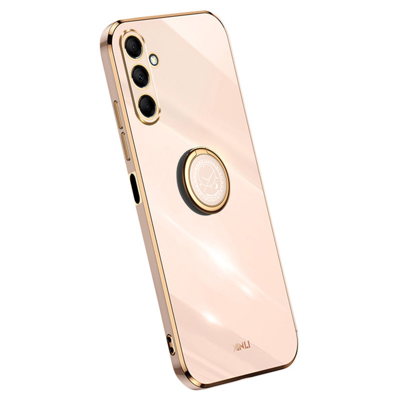 XINLI For Samsung Galaxy M15 5G / F15 5G Case Electroplating Soft TPU Kickstand Phone Cover