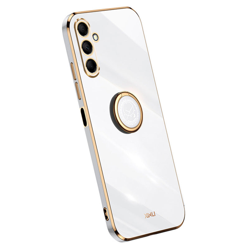 XINLI For Samsung Galaxy M15 5G / F15 5G Case Electroplating Soft TPU Kickstand Phone Cover