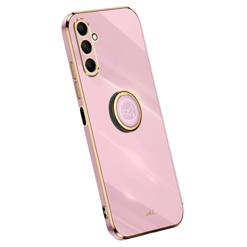 XINLI For Samsung Galaxy M15 5G / F15 5G Case Electroplating Soft TPU Kickstand Phone Cover