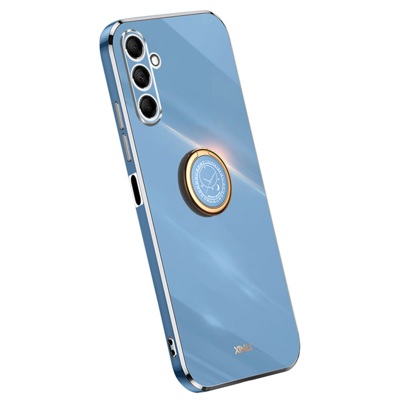 XINLI For Samsung Galaxy M15 5G / F15 5G Case Electroplating Soft TPU Kickstand Phone Cover