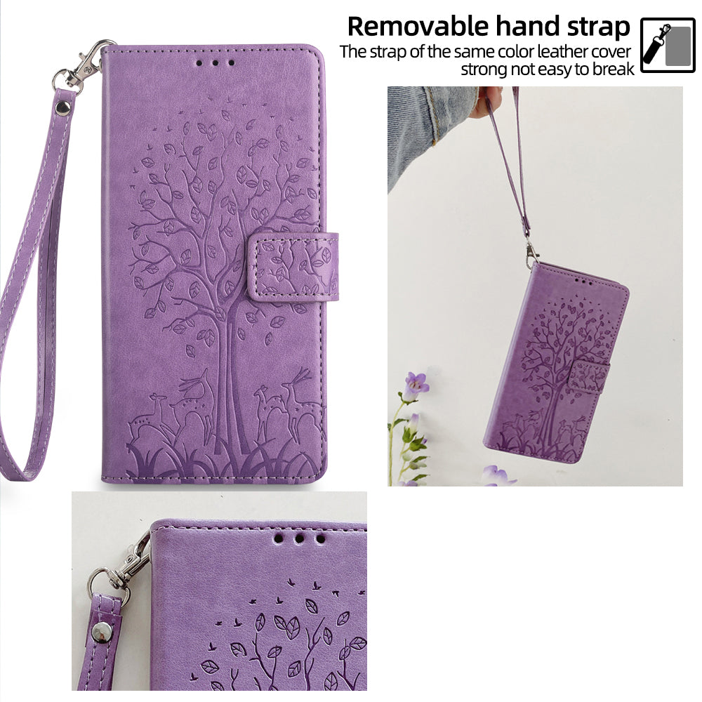 For Huawei nova 12 5G Case Deer Tree Imprinted PU Leather Flip Wallet Phone Cover