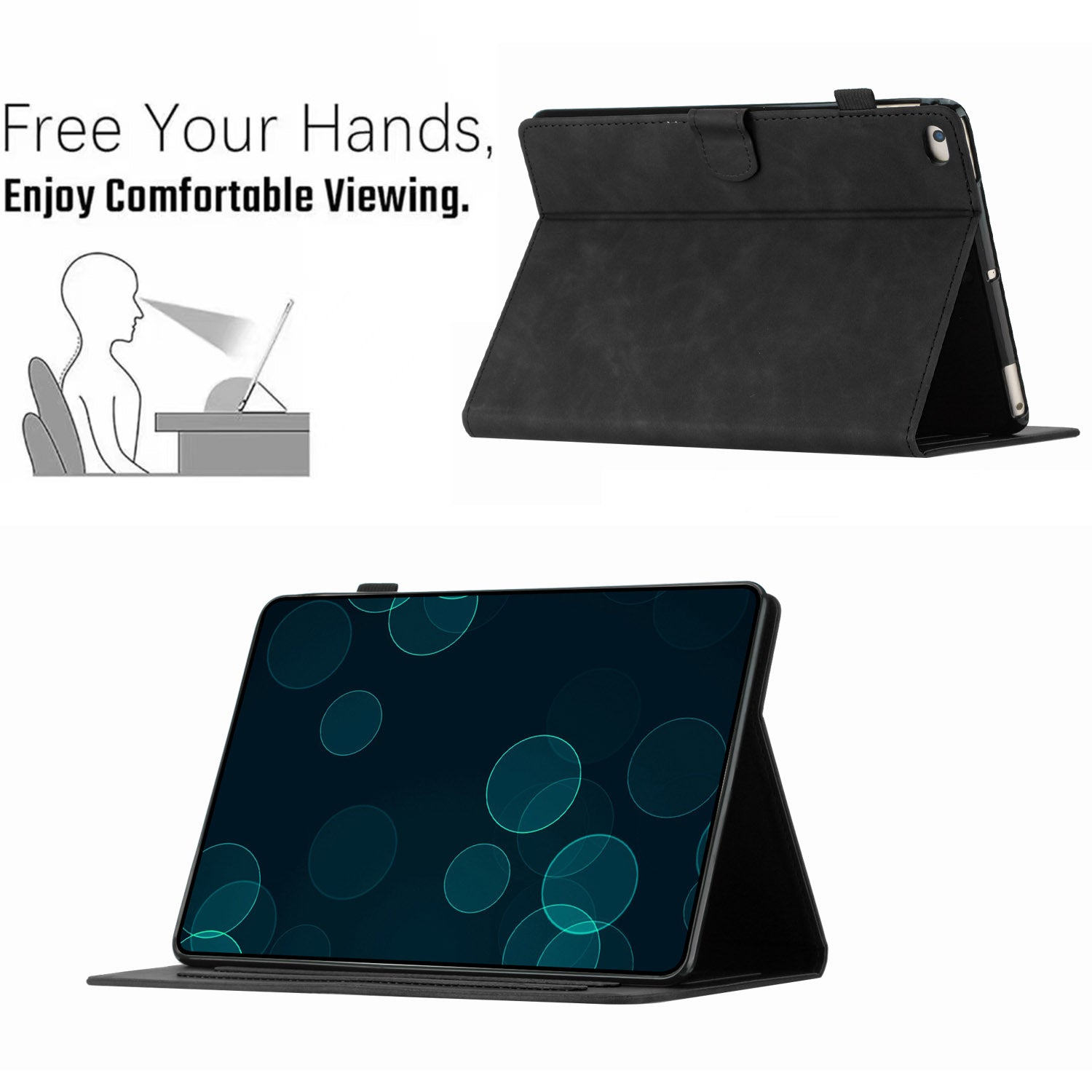 For iPad Air (2013) / Air 2 / iPad 9.7-inch (2017) / (2018) Case Card Slots Stand Leather Tablet Cover
