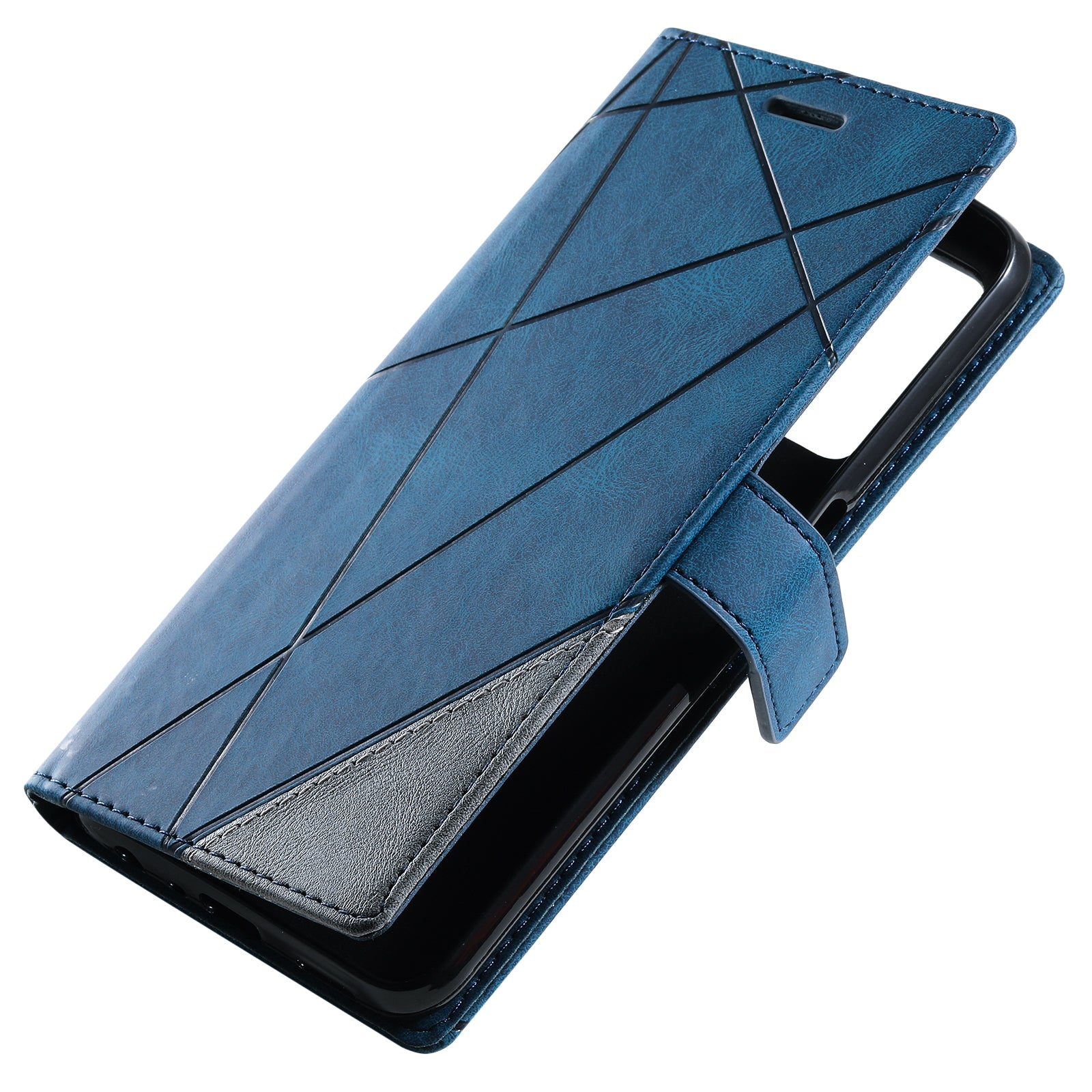 For Samsung Galaxy A33 5G Wallet Case PU Leather Phone Back Cover Lines Imprinted