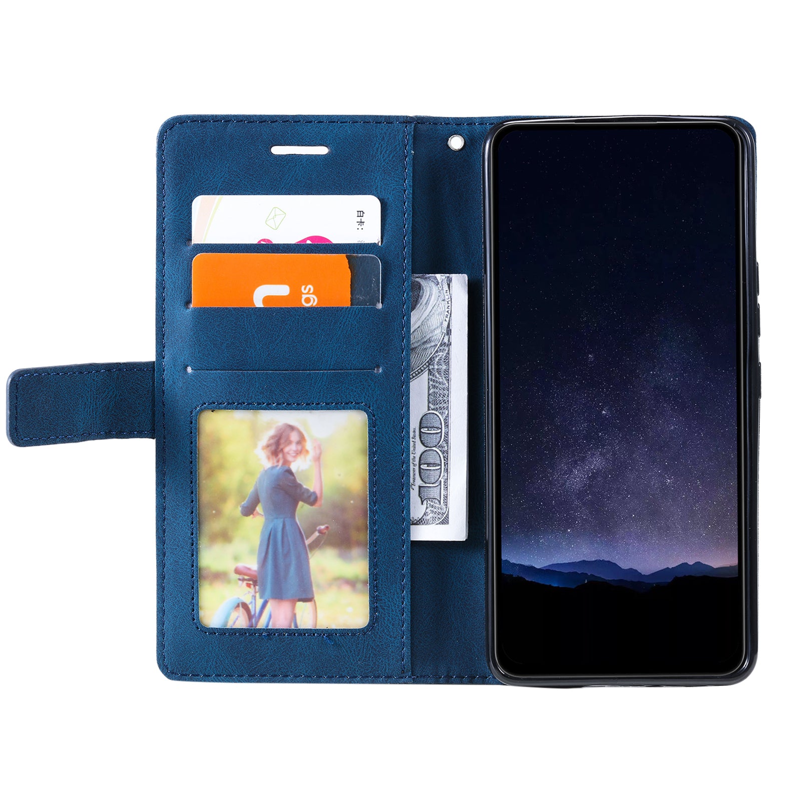 For Samsung Galaxy Xcover 5 Wallet Case Lines Imprinted PU Leather Phone Back Cover
