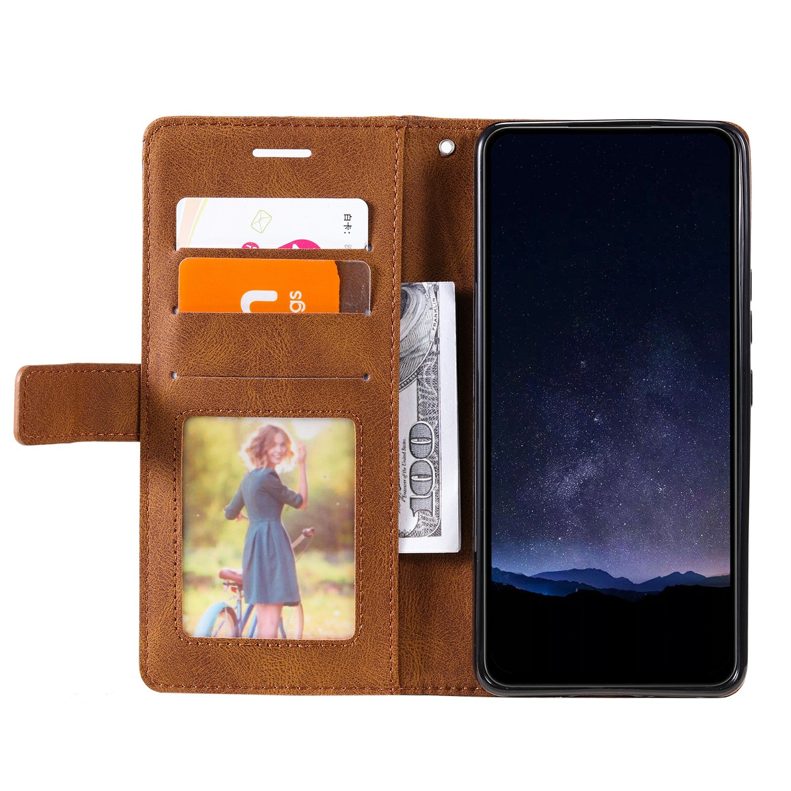 For Samsung Galaxy A04e 4G / F04 4G / M04 4G Case Leather Splicing Design Stand Phone Cover