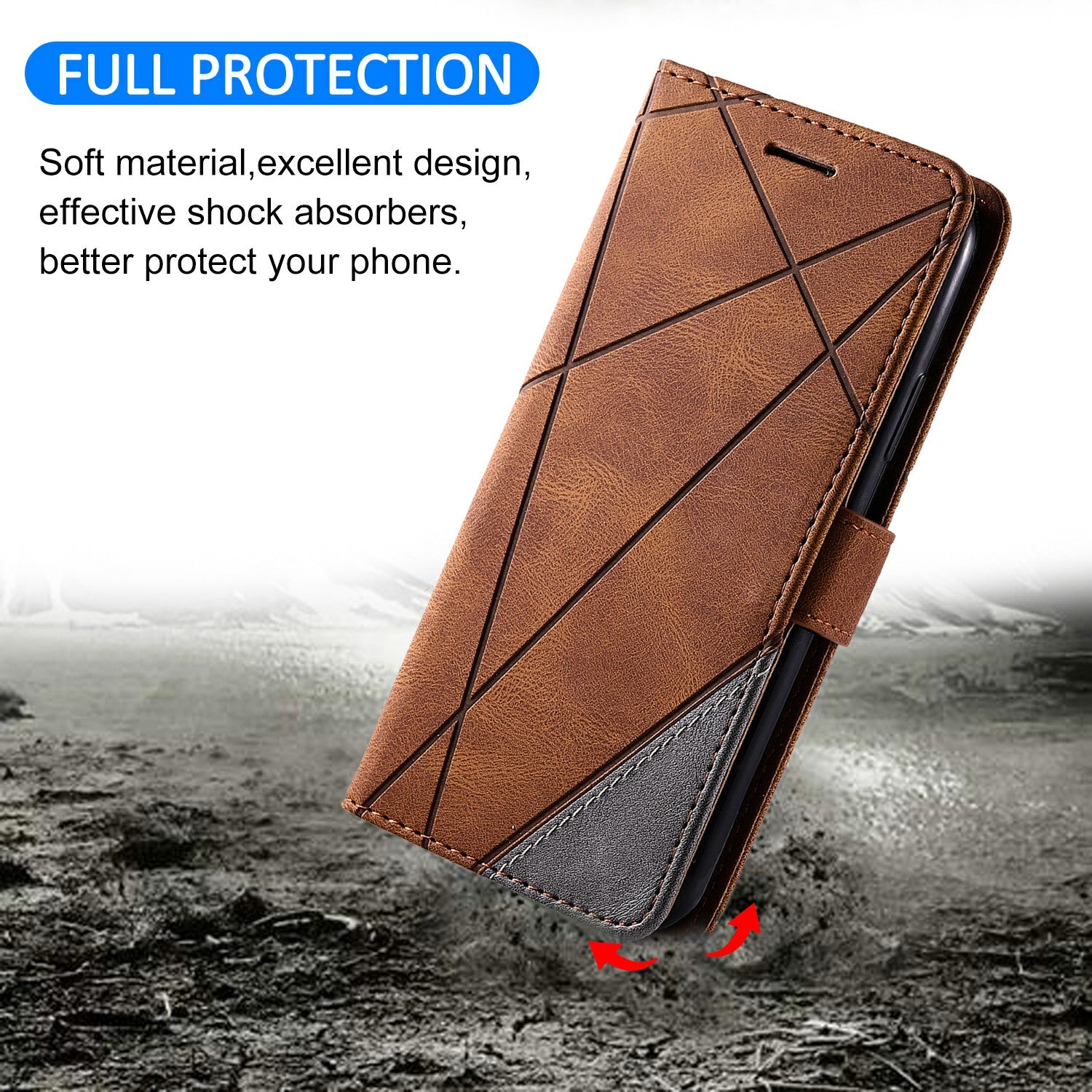 For Samsung Galaxy A04e 4G / F04 4G / M04 4G Case Leather Splicing Design Stand Phone Cover