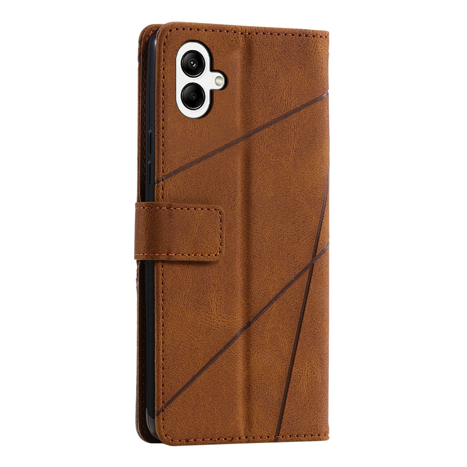 For Samsung Galaxy A04e 4G / F04 4G / M04 4G Case Leather Splicing Design Stand Phone Cover