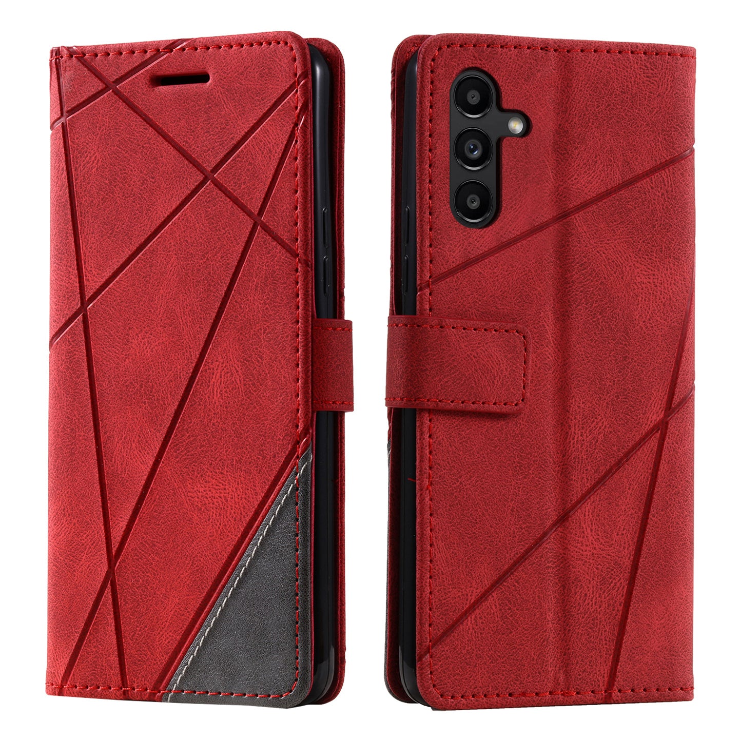For Samsung Galaxy A14 5G / 4G Phone Case Splicing Design Skin-touch Magnetic Clasp Leather Cover