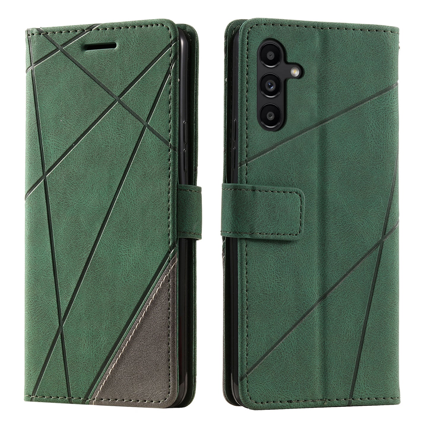 For Samsung Galaxy A14 5G / 4G Phone Case Splicing Design Skin-touch Magnetic Clasp Leather Cover