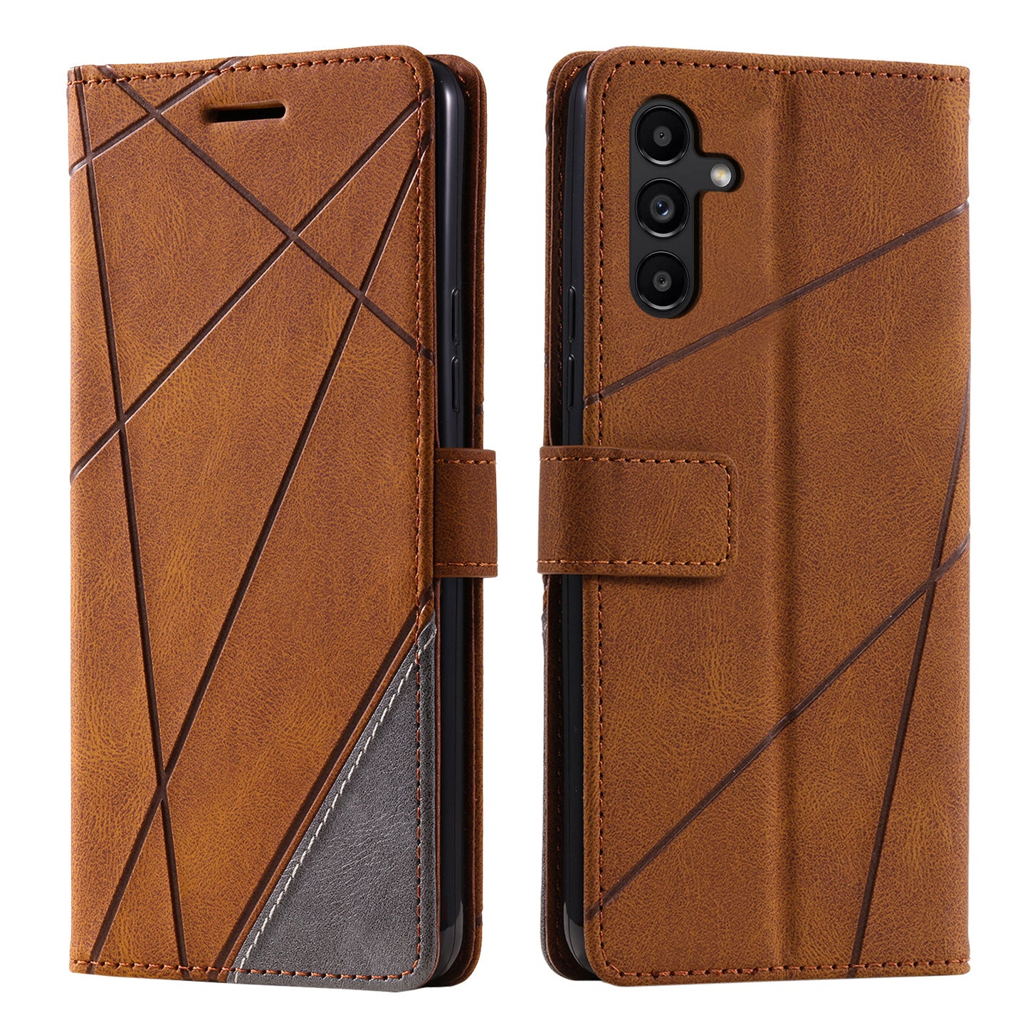 For Samsung Galaxy A14 5G / 4G Phone Case Splicing Design Skin-touch Magnetic Clasp Leather Cover