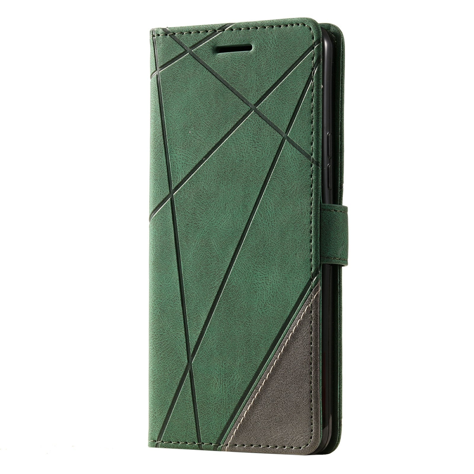For Samsung Galaxy A05 4G Leather Case Lines Imprinted Skin-touch Wallet Phone Cover