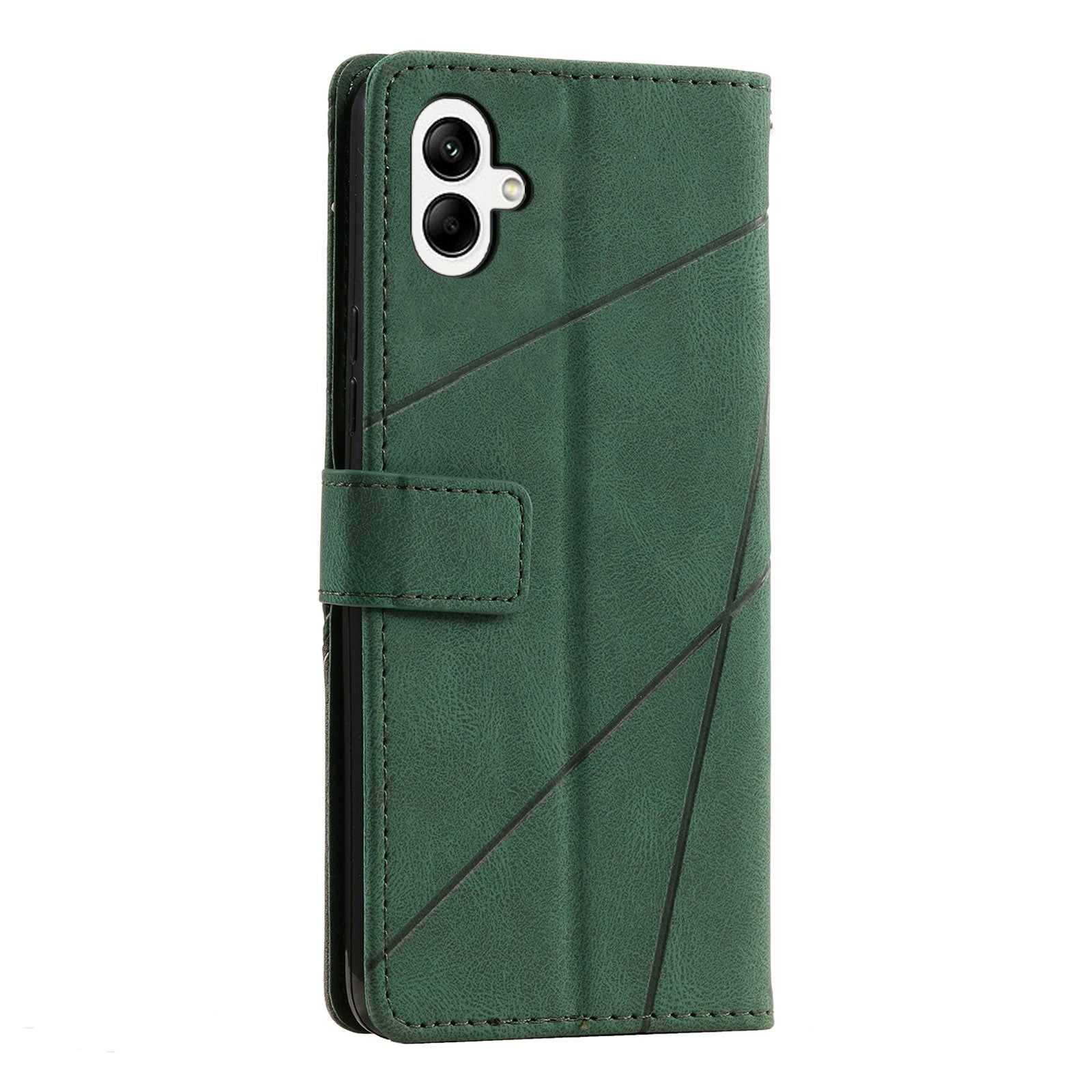 For Samsung Galaxy A05 4G Leather Case Lines Imprinted Skin-touch Wallet Phone Cover