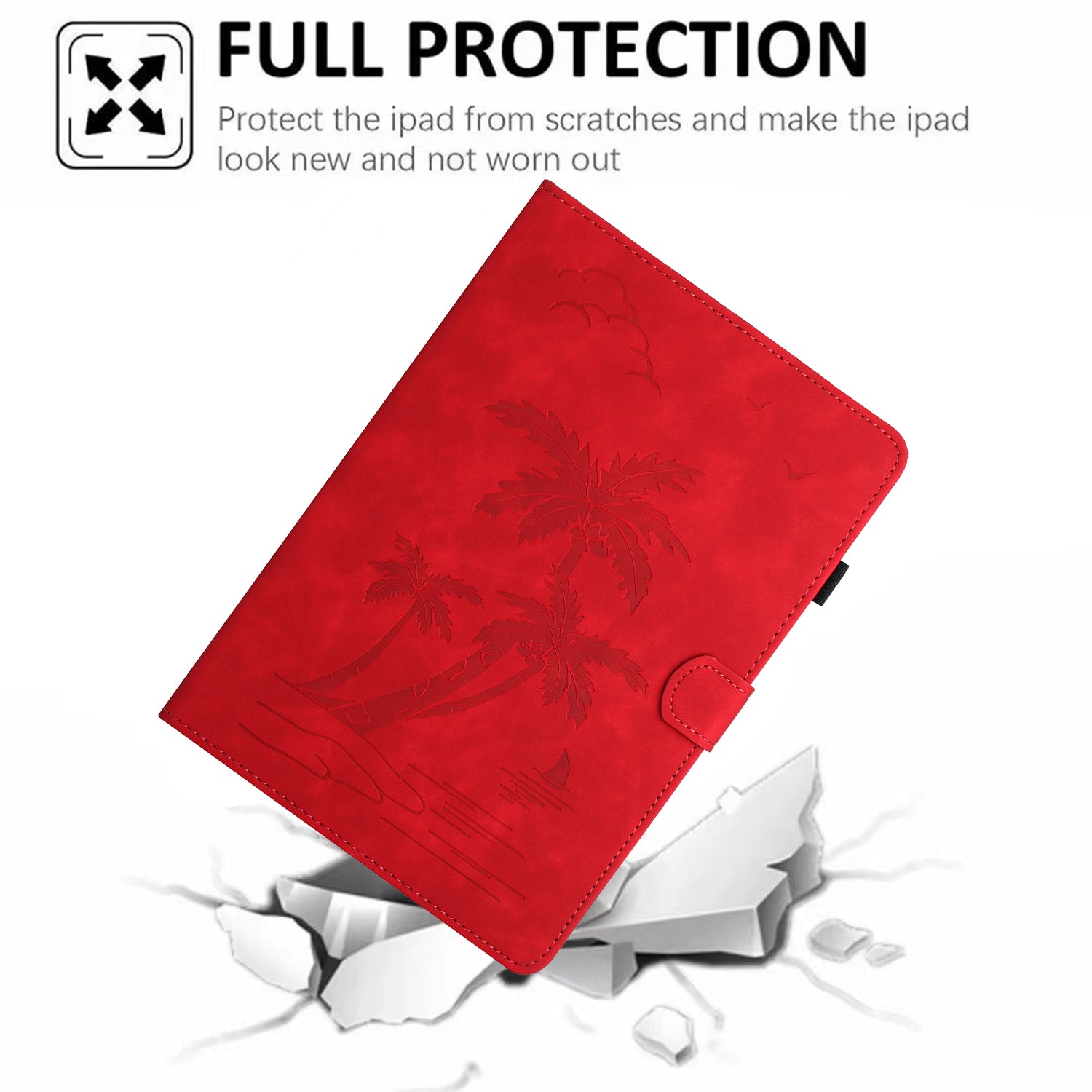 For Lenovo Tab M10 Plus (3rd Gen) Case Coconut Tree Imprinted PU Leather Folio Stand Smart Tablet Cover