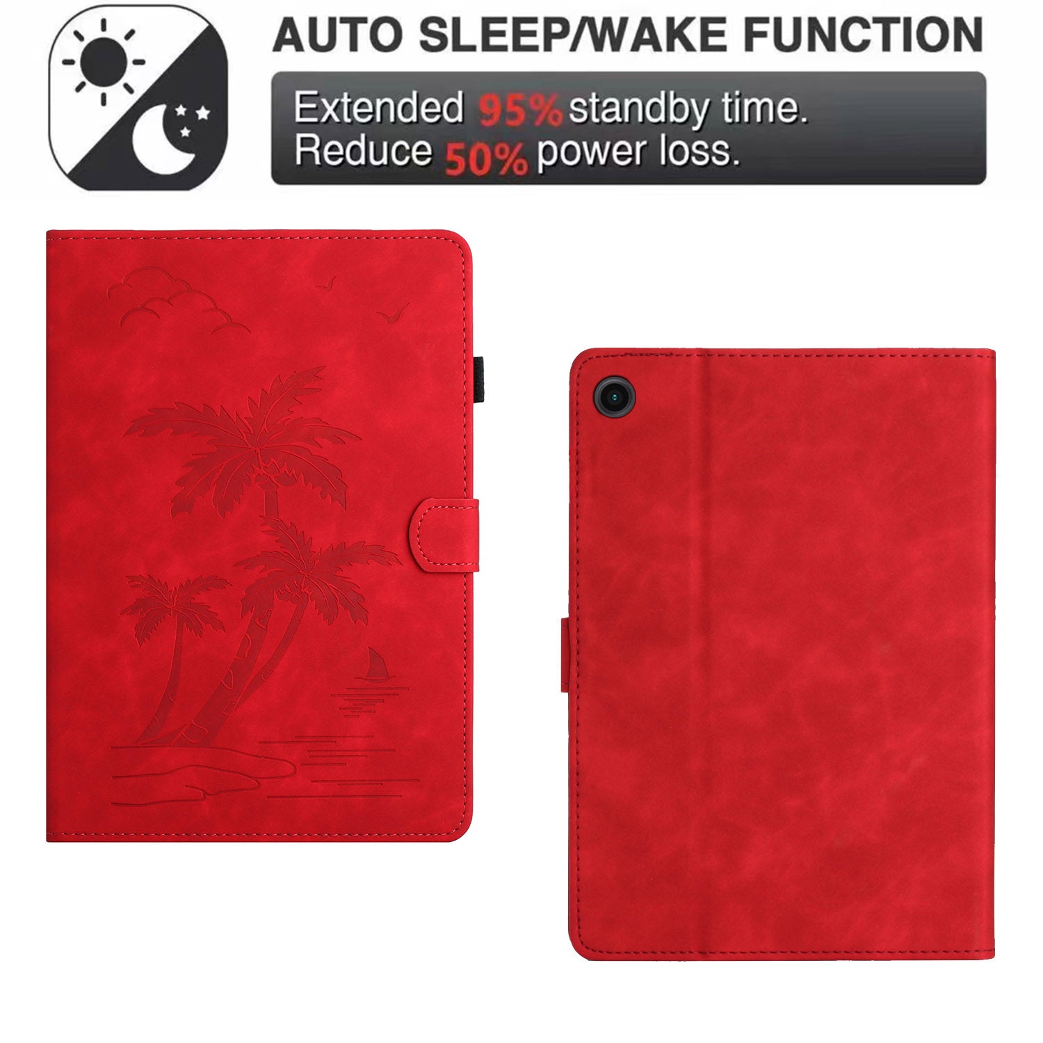 For Lenovo Tab M10 (Gen 3) Case Auto Sleep / Wake PU Leather Coconut Tree Pattern Tablet Cover