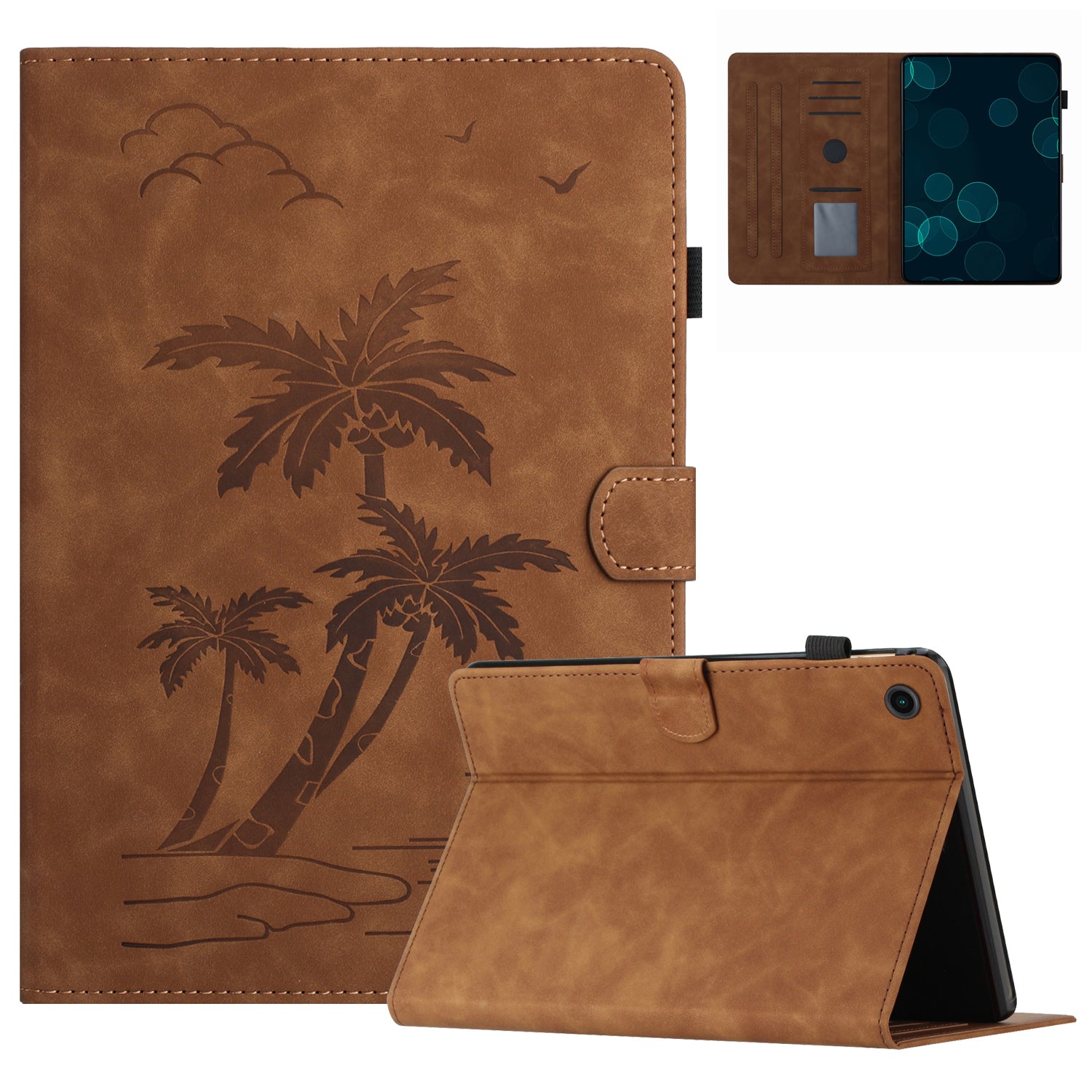For Lenovo Tab M10 (Gen 3) Case Auto Sleep / Wake PU Leather Coconut Tree Pattern Tablet Cover