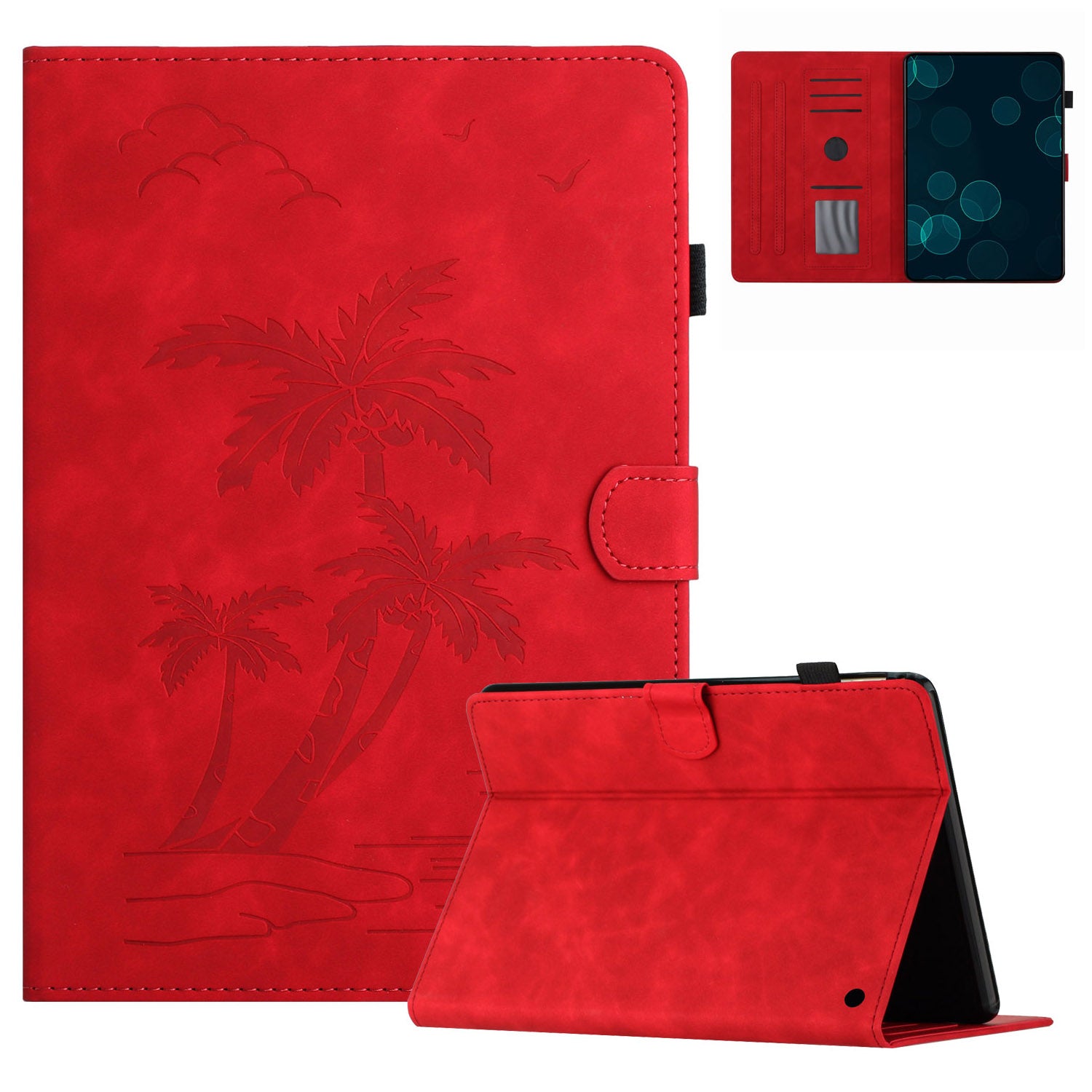 For Amazon Fire HD 10 (2021) / (2023) / Fire HD 10 Plus (2021) / (2023) Case Smart PU Leather Coconut Tree Tablet Cover