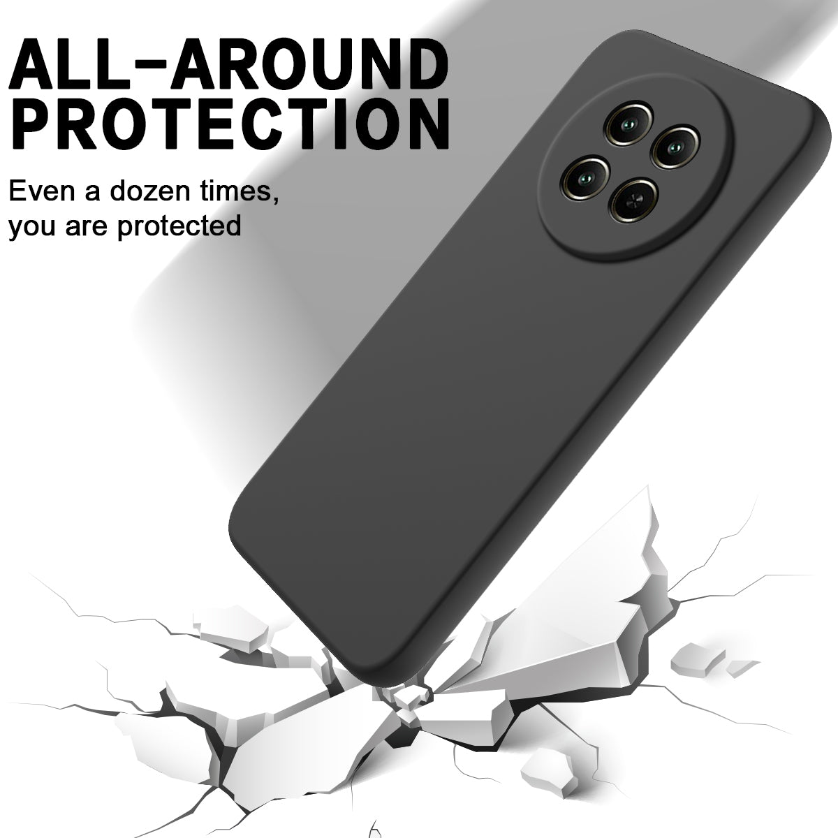 For Realme 12 / 12x 5G Case Liquid Silicone Drop-proof Phone Cover with Wrist Strap