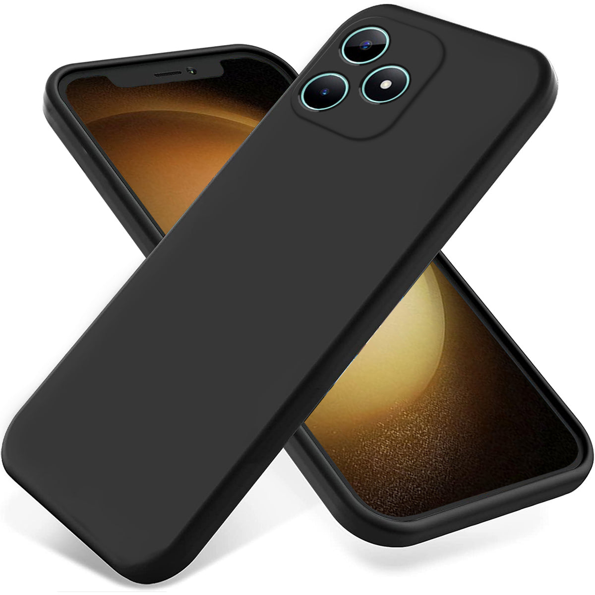 For Realme Note 50 4G Case with Wrist Strap Liquid Silicone Phone Cover