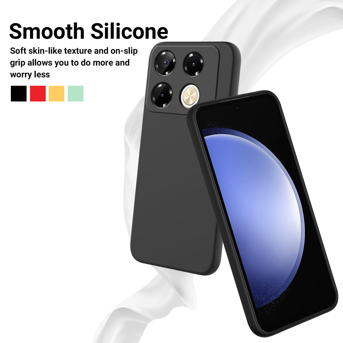 For Transsion Infinix Note 40 Pro 4G Case Liquid Silicone Scratch-proof Protective Shell with Hand Strap