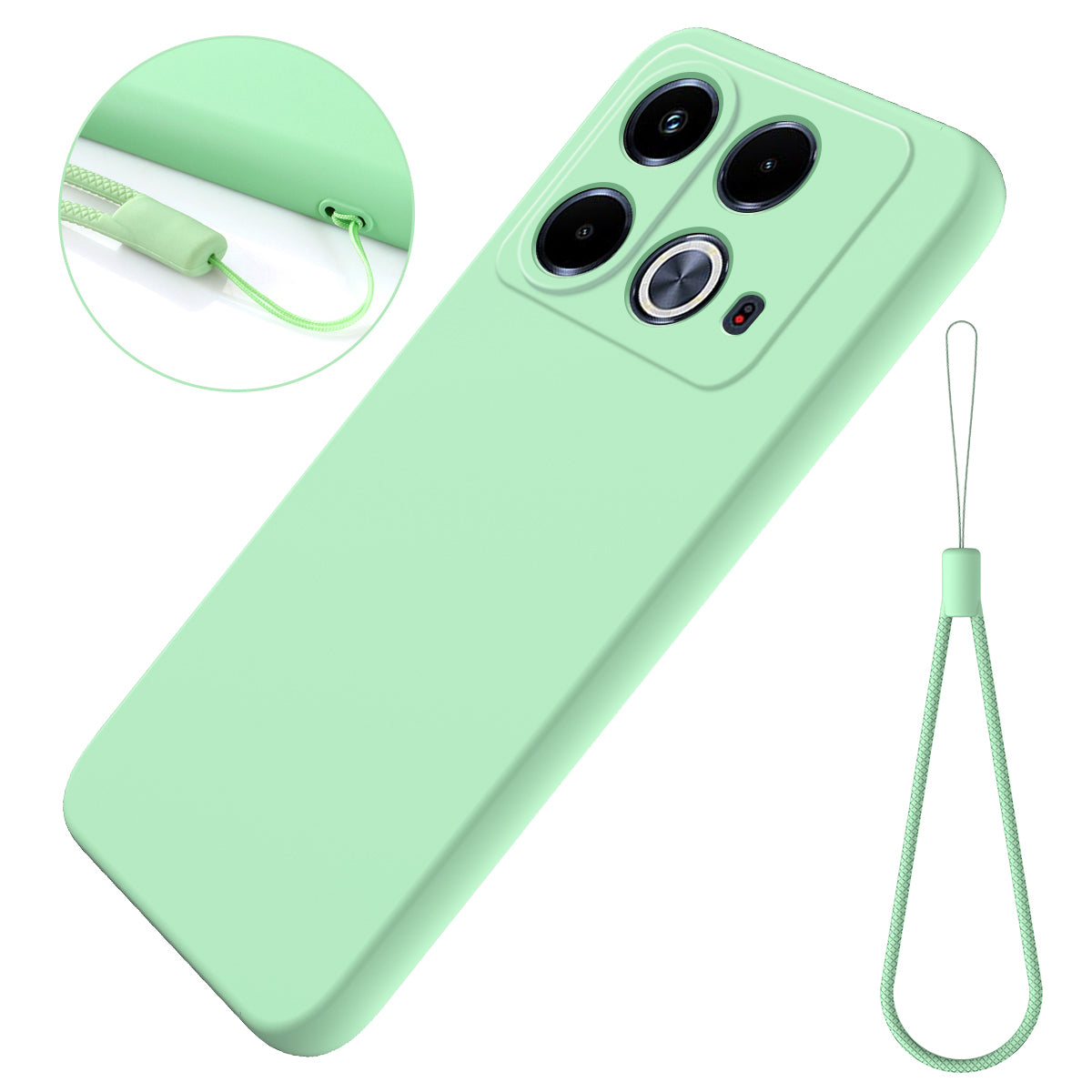 For Transsion Infinix Note 40 Case Anti-scratch Liquid Silicone Phone Cover with Hand Strap