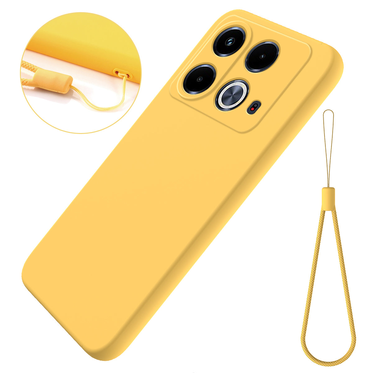 For Transsion Infinix Note 40 Case Anti-scratch Liquid Silicone Phone Cover with Hand Strap