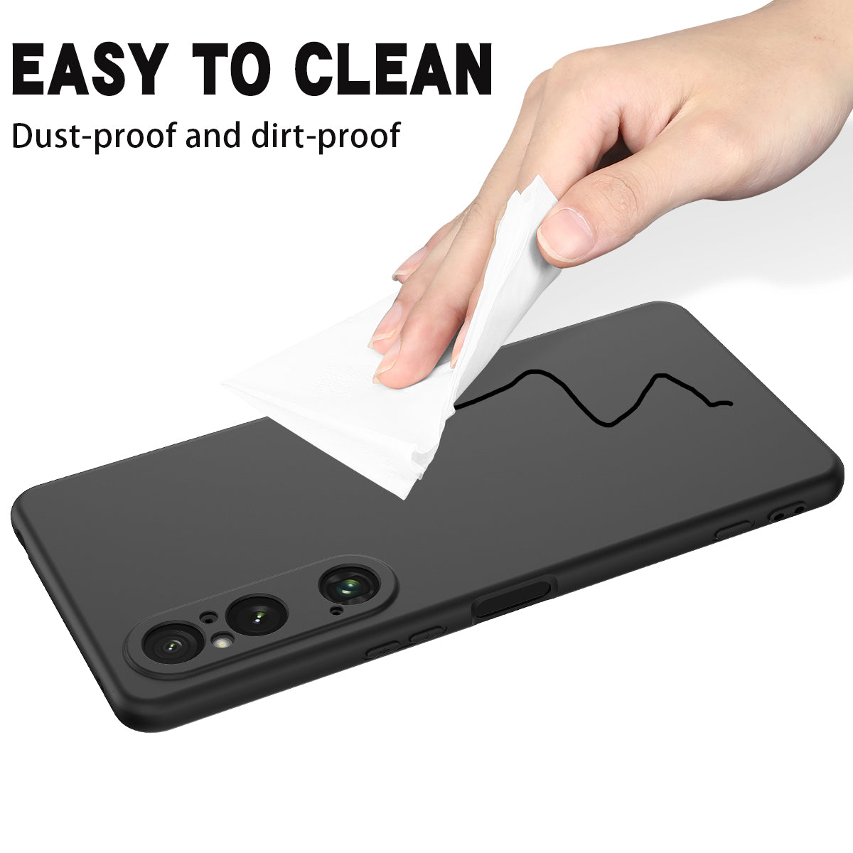 For Sony Xperia 1 VI Case Liquid Silicone Lining Cushion Drop Protection Phone Cover with Strap