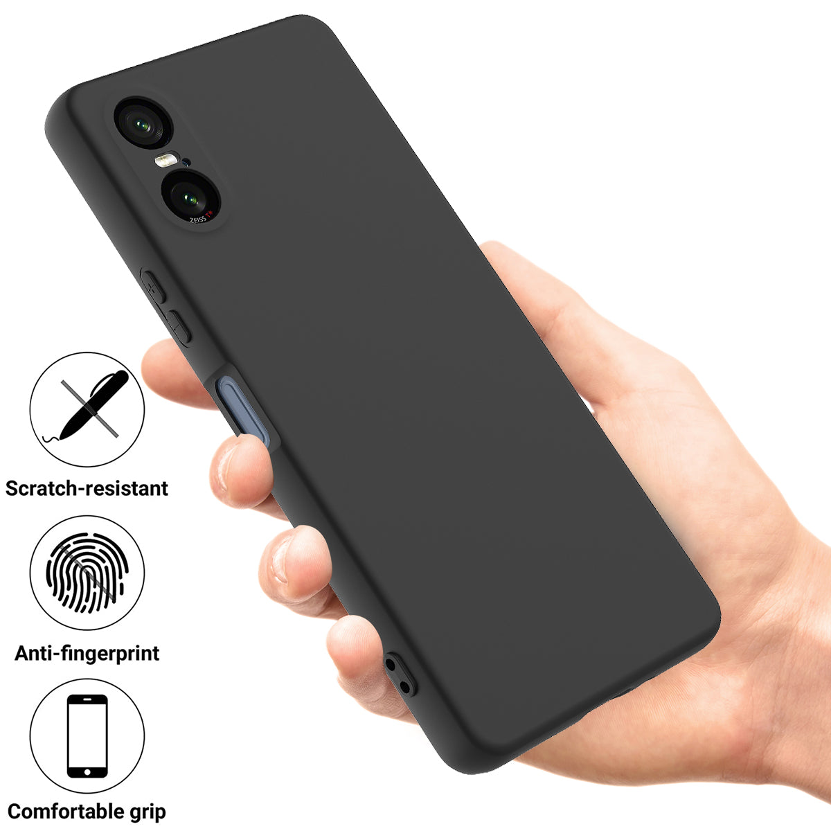 For Sony Xperia 5 VI Protective Case Liquid Silicone Drop-resistant Phone Cover with Hand Strap