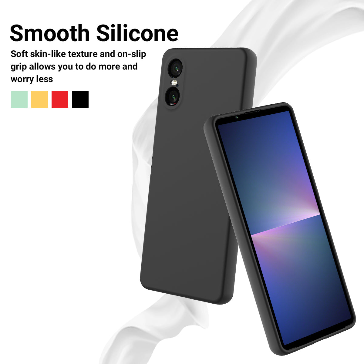 For Sony Xperia 5 VI Protective Case Liquid Silicone Drop-resistant Phone Cover with Hand Strap