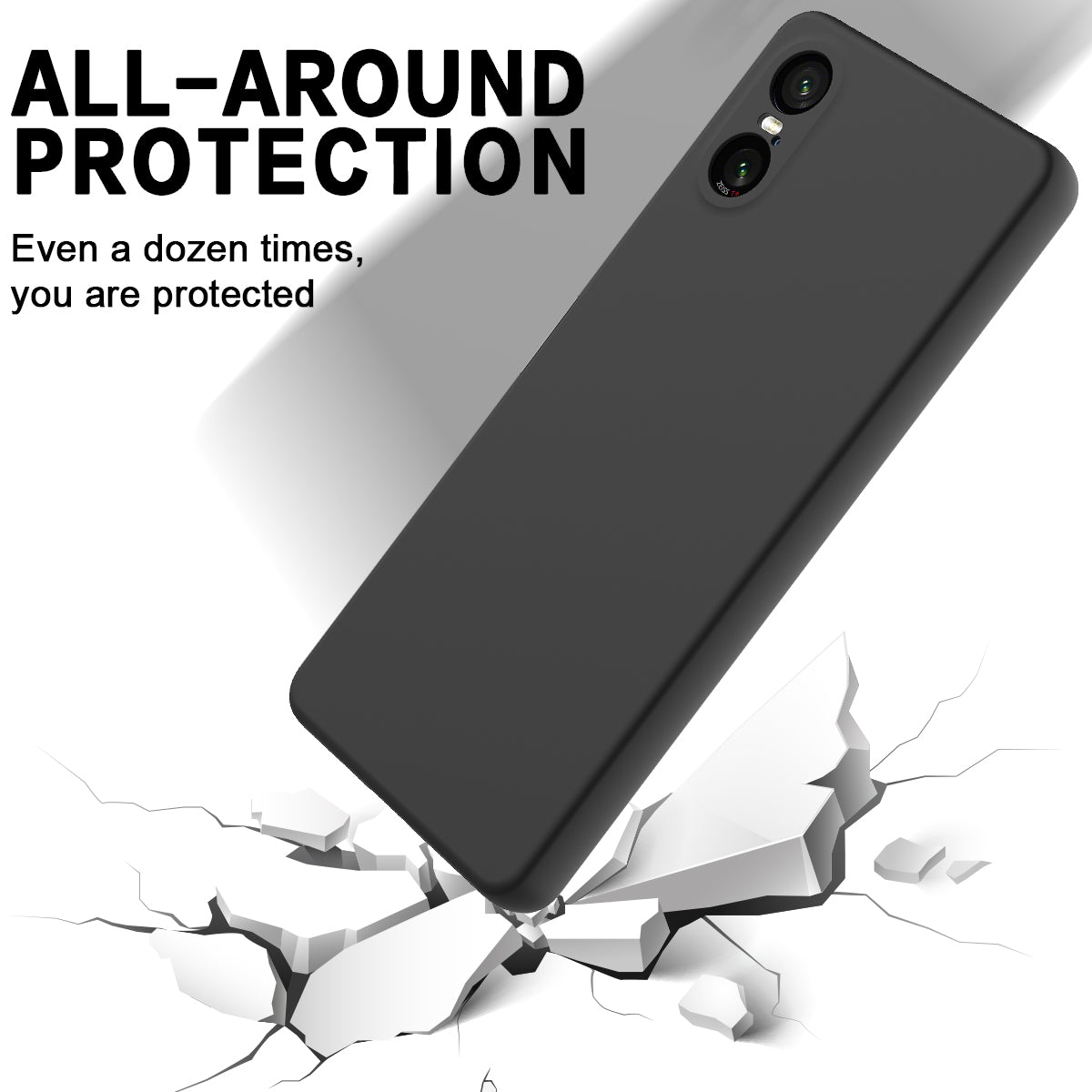 For Sony Xperia 5 VI Protective Case Liquid Silicone Drop-resistant Phone Cover with Hand Strap